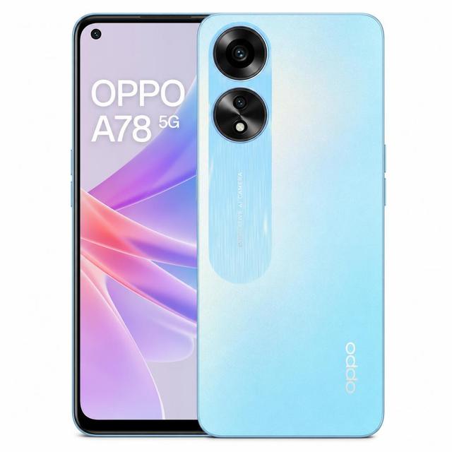 Oppo Oppo A78 5G 256GB Ocean Blue smartphone — front view, available in Kenya